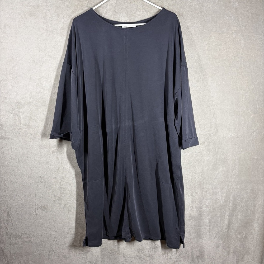 Pure Jill Sand Washed Oversized Shift Dress Size 2X Lagenlook Minimalist Artsy